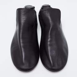 Pre Owned Bottega Veneta Black Leather Scrunch Smoking Slippers Size 43