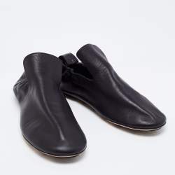 Pre Owned Bottega Veneta Black Leather Scrunch Smoking Slippers Size 43