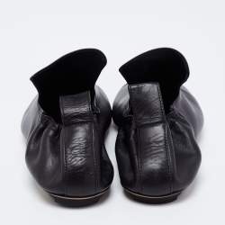 Pre Owned Bottega Veneta Black Leather Scrunch Smoking Slippers Size 43