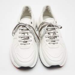 Pre Owned Bottega Veneta White Leather Speedster Sneakers Size 40.5 