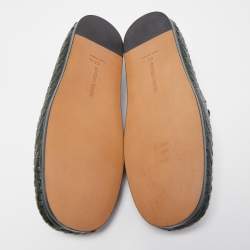 Bottega Veneta Dark Green Intrecciato Leather Slip On Loafers Size 44