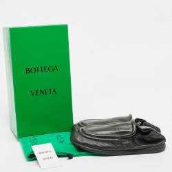 Pre Owned Bottega Veneta Dark Green Leather Lagoon Loafers Size 43