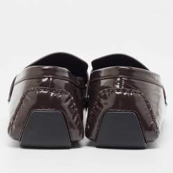 Pre Owned Bottega Veneta Brown Leather Ride Driver Loafers Size 45