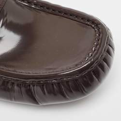 Pre Owned Bottega Veneta Brown Leather Ride Driver Loafers Size 45