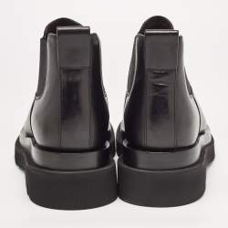 Bottega Veneta Black Leather Platform Chelsea Boots Size 41