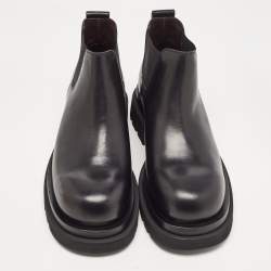 Bottega Veneta Black Leather Platform Chelsea Boots Size 41