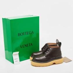 Pre Owned Bottega Veneta Brown Leather The Bounce Derby Boots Size 41