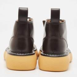 Pre Owned Bottega Veneta Brown Leather The Bounce Derby Boots Size 41