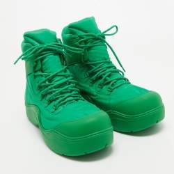 Bottega Veneta Green Nylon Puddle Bomber Boots Size 42