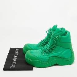 Bottega Veneta Green Nylon Puddle Bomber Boots Size 42