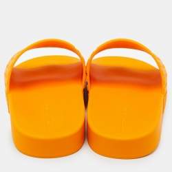 Bottega Veneta Orange Rubber Slides Size 43