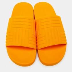 Bottega Veneta Orange Rubber Slides Size 42