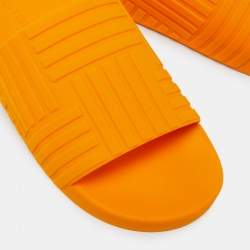 Bottega Veneta Orange Rubber Slides Size 42