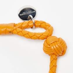 Bottega Veneta Intrecciato Nappa Leather Silver Tone Bracelet S