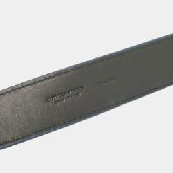 Bottega Veneta Dark Blue Intrecciato Leather Buckle Belt 90 CM