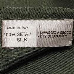 Bottega Veneta Green Needle Print Silk Classic Tie 