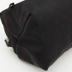 Bottega Veneta Black Fabric and Leather Travel Zip Pouch