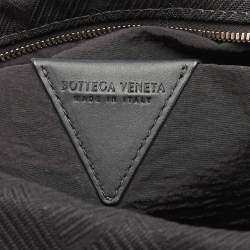 Bottega Veneta Black Fabric and Leather Travel Zip Pouch
