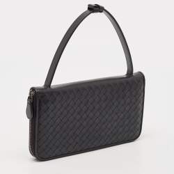 Bottega Veneta Black Intrecciato Leather Travel Organizer 