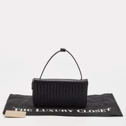 Bottega Veneta Black Intrecciato Leather Travel Organizer 