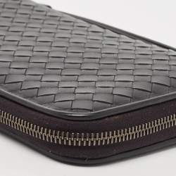 Bottega Veneta Black Intrecciato Leather Travel Organizer 