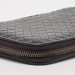 Bottega Veneta Black Intrecciato Leather Travel Organizer 