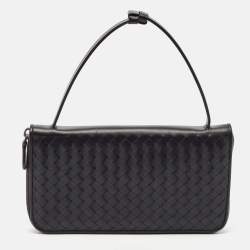 Bottega Veneta Black Intrecciato Leather Travel Organizer 