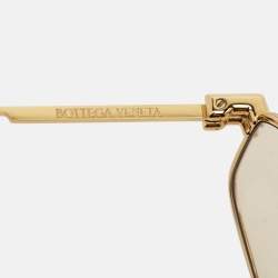 Pre Owned Bottega Veneta Gold BV1128S Aviator Sunglasses