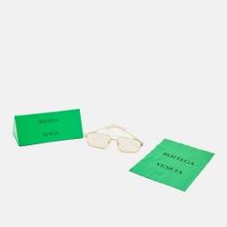 Pre Owned Bottega Veneta Gold BV1128S Aviator Sunglasses