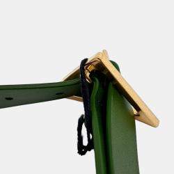 Pre Owned Bottega Veneta Green Leather Triangle Belt