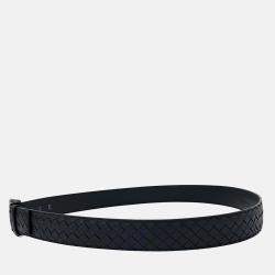 مملوكة مسبقًا حزام بوتيغا فينيتا شبكة جلد أسود