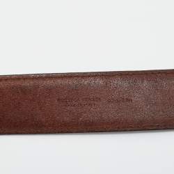 مملوكة مسبقًا حزام بوتيغا فينيتا جلد إنتريشياتو أزرق كحلي إبزيم 95 سم