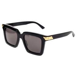Pre Owned Bottega Veneta Black BV1005S Square Sunglasses
