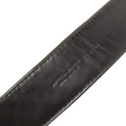 Bottega Veneta Dark Green Intreciatto Leather Buckle Belt 110CM