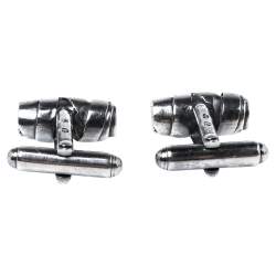 Bottega Veneta Sterling Silver Intrecciato Cufflinks