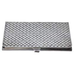 Bottega Veneta Intrecciato Argento Antique Silver Business Card Holder