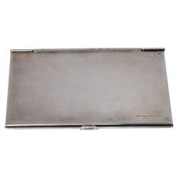 Bottega Veneta Intrecciato Argento Antique Silver Business Card Holder