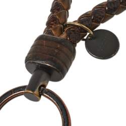 Bottega Veneta Brown Intrecciato Nappa Ayers Leather Key Ring