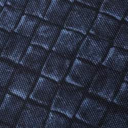 Bottega Veneta Midnight Blue Intrecciato Print Silk Tie