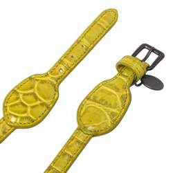 مملوكة مسبقًا سوار بوتيغا فينيتا جلد تمساح أخضرملتف مزدوج مقاس وسط (ميديوم)