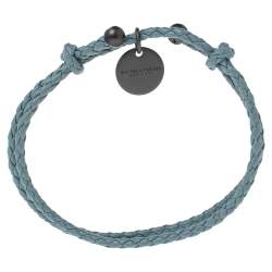 Pre Owned Bottega Veneta Blue Intrecciato Leather Adjustable Bracelet
