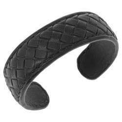 Pre Owned سوار بوتيغا فينيتا جلد إنترشياتو رصاصي مفتوح مقاس متوسط - ميديوم