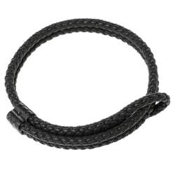 Pre Owned سوار بوتيغا فينيتا جلد إنترشياتو رصاصي وفضة إسترلينية قابل للضبط