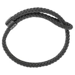 Pre Owned سوار بوتيغا فينيتا جلد إنترشياتو رصاصي وفضة إسترلينية قابل للضبط