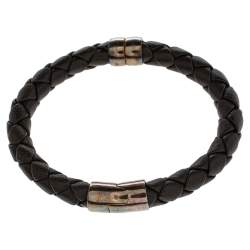 Pre Owned سوار بوتيغا فينيتا جلد إنترشياتو بني وفضة إسترلينية