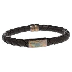 Pre Owned سوار بوتيغا فينيتا جلد إنترشياتو بني وفضة إسترلينية