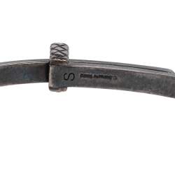 Pre Owned سوار بوتيغا فينيتا أسورة فضة إسترليني وإينامل أسود مقاس صغير - سمول 