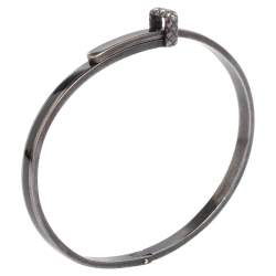 Pre Owned سوار بوتيغا فينيتا أسورة فضة إسترليني وإينامل أسود مقاس صغير - سمول 