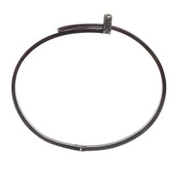 Pre Owned سوار بوتيغا فينيتا أسورة فضة إسترليني وإينامل أسود مقاس صغير - سمول 