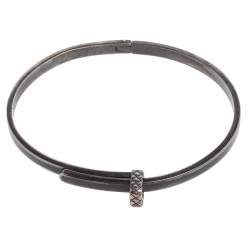 Pre Owned سوار بوتيغا فينيتا أسورة فضة إسترليني وإينامل أسود مقاس صغير - سمول 